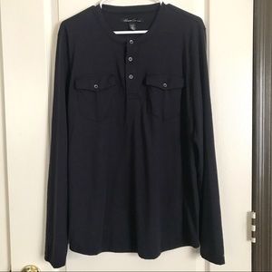 Kenneth Cole Dark Blue Pinstripe LS